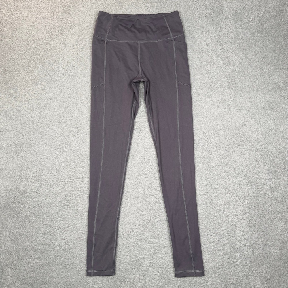 Victorias Secret Womens High Waisted Active Leggings Plum Mauve Size 8 Pockets